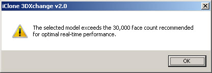 3DXchange Face Count Warning