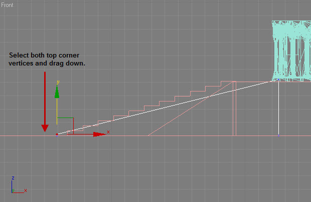 Drag Down the Vertices on the Top Corners