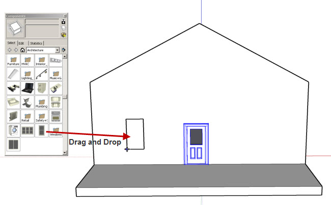 Drag and Drop Door and Window Components